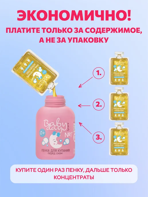 BabyDay Пенка для умывания рефил для флакона пенообразователя, фиолетовый, фото 7