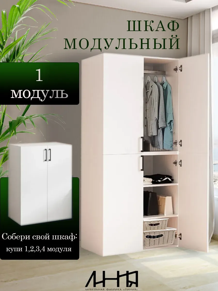 Шкаф модульный для одежды и обуви распашной