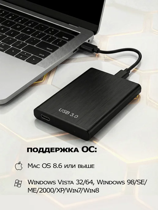 Внешний SSD накопитель 1 Tb портативный USB Type-C компактны…, 1 ТБ, фото 2