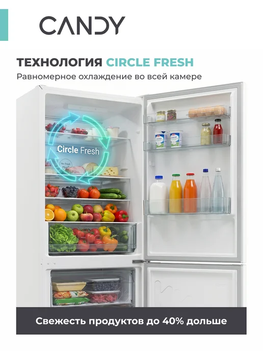 Candy Холодильники двухкамерный No Frost Plus+ CCRN6180W, белый, 6180 Вт, фото 3