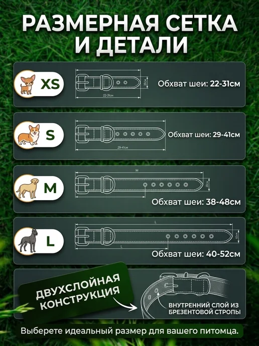 CERBERUS Ошейник для собак мелких и средних пород брезентовый, черный, фото 2