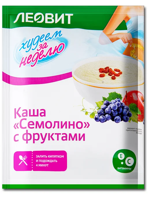 ЛЕОВИТ Каша манная быстрого приготовления «Семолино» с фруктами, вариант, фото 2