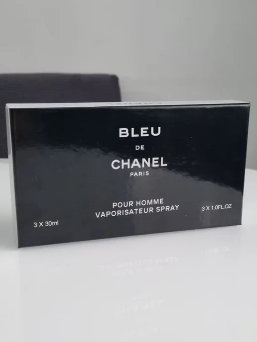 Подарочный набор духов Blue De Chanel 3 в 1 Мужские, синий, фото 3