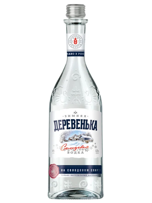 Зимняя деревенька на солодовом спирте Альфа, вариант