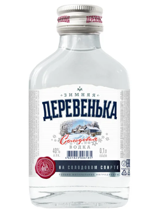 Зимняя деревенька на солодовом спирте Альфа, вариант
