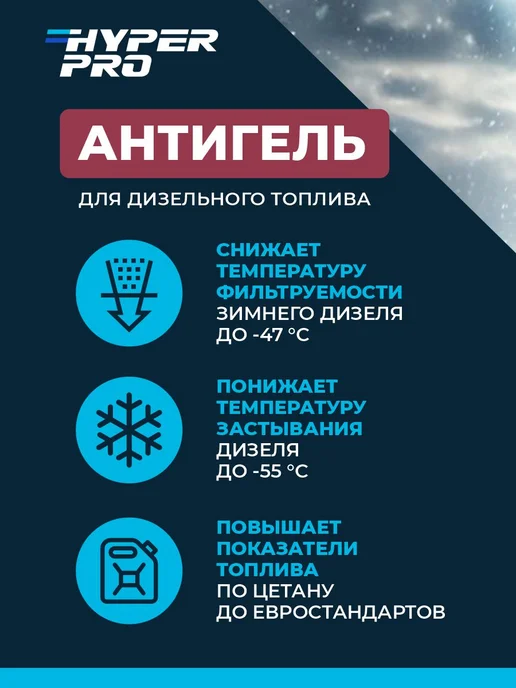HyperFuel Антигель для дизельного топлива комплексная присадка 1л, 1 л, фото 2