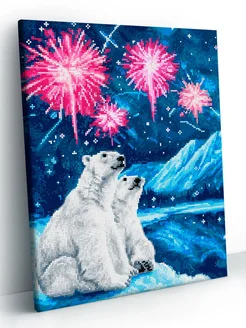 Салют Алмазная мозаика на подрамнике 40х50 см