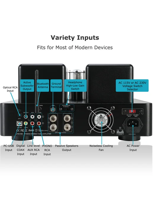 JUSONAUDIO Гибридный ламповый усилитель Juson Audio JTA100,200Вт новая, 100,2 Вт, фото 5