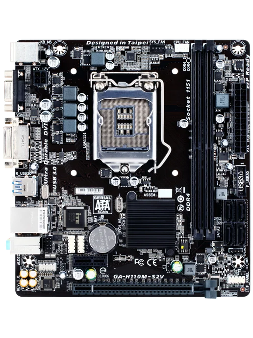 Материнская плата GA-H110M S2V DDR4 Socket 1151 DDR4, коричневый, фото 2