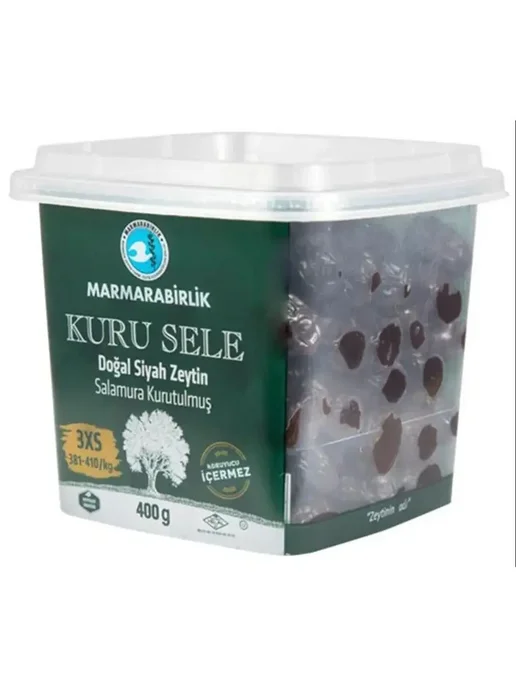 Marmarabirlik Турецкие вяленные черные оливки 3XS Zeytin siyah 400гр, 400 г