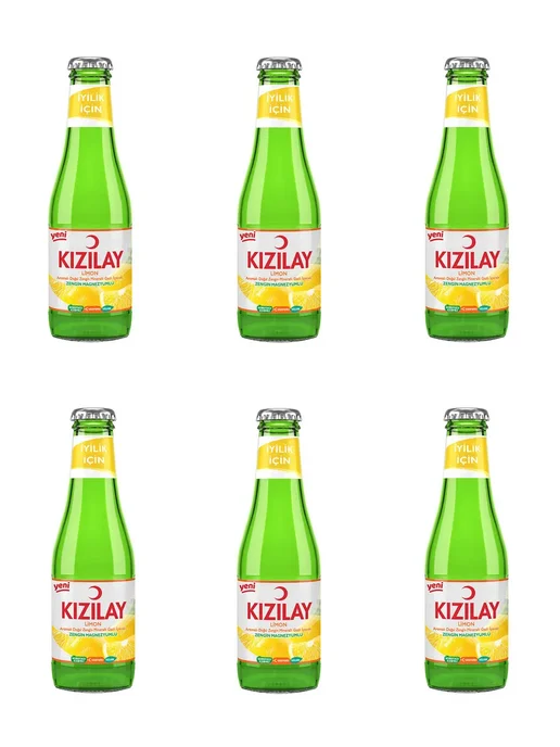 KIZILAY Минеральная вода газированная (лимонная), 6шт*200мл.(Kiz), 6 шт, 200 мл, фото 3