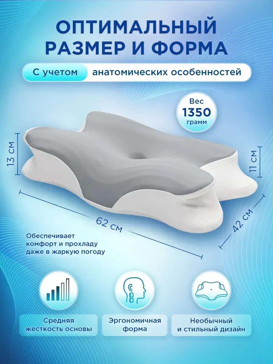 Подушка ортопедическая при остеохондрозе и болях в шее