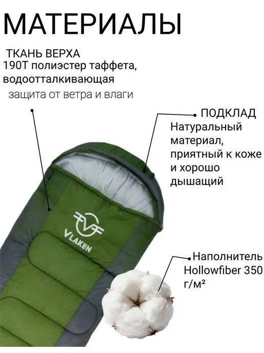 mircamping спальный мешок туристический YM-SD01B, серый, фото 6