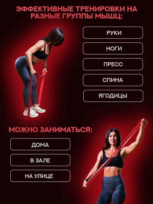 Start Up Резинка для фитнеса и подтягивания на турник, красный, фото 4
