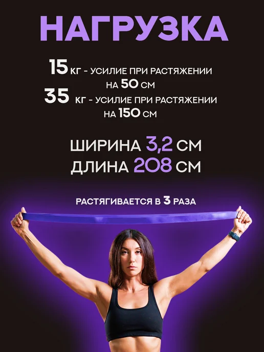 Start Up Резинка для фитнеса и подтягивания на турник, фиолетовый, фото 3
