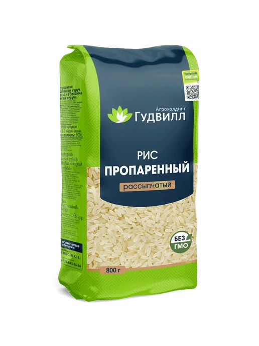 Гудвилл Рис Пропаренный длиннозерный 800г, 800 г, фото 2