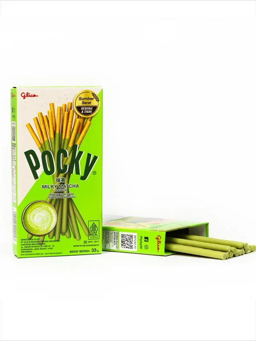 Pocky Поки шоколадные палочки зеленый чай, зеленый, фото 5