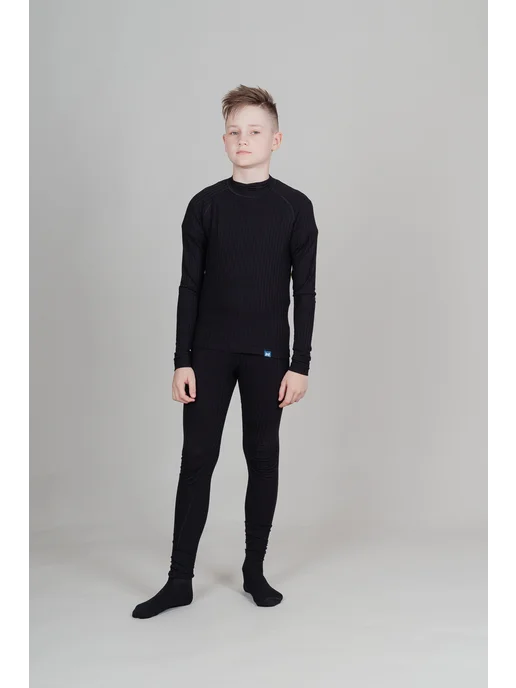 NORDSKI Комплект спортивного термобелья Jr Active Pro black детское, черный