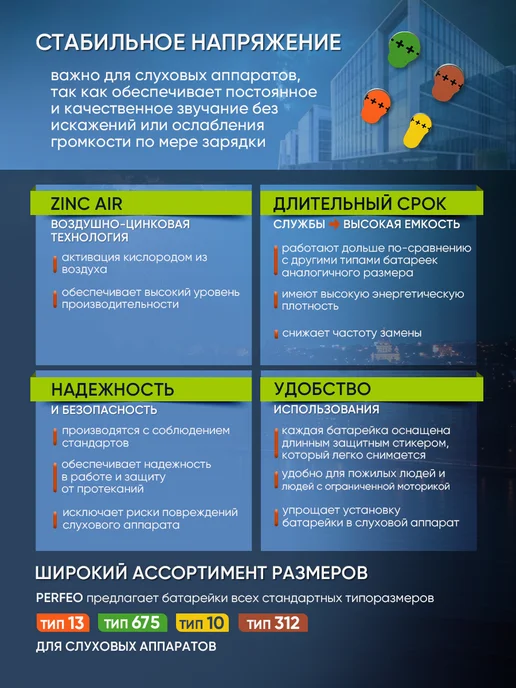 PERFEO Батарейки для слуховых аппаратов 13, 18шт, 18 шт, фото 3