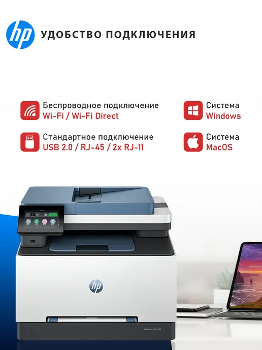 HP МФУ лазерный цветной с Wi-Fi LaserJet MFP 3303FDW, Дуплекс, вариант, фото 3