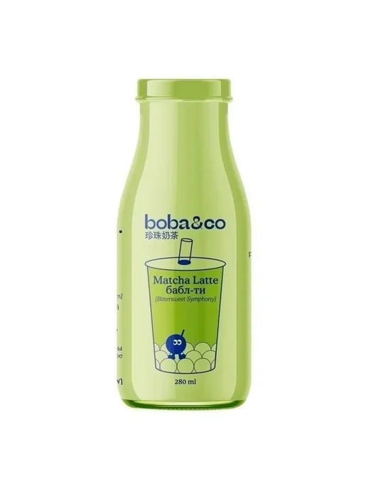 Холодный чай Boba&Co Bubble tea Matcha 280 мл*4шт стекло, 280 мл, 4 шт