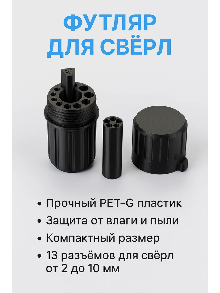 Футляр, бокс (органайзер) для хранения и переноски сверл.