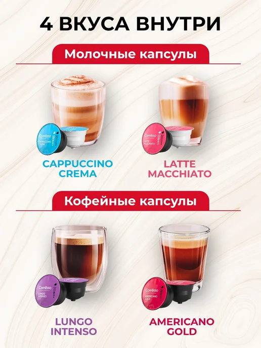 COFFESSO Кофе в капсулах Dolce Gusto, ассорти, 48 шт, 4 вкуса, 48 шт, фото 4