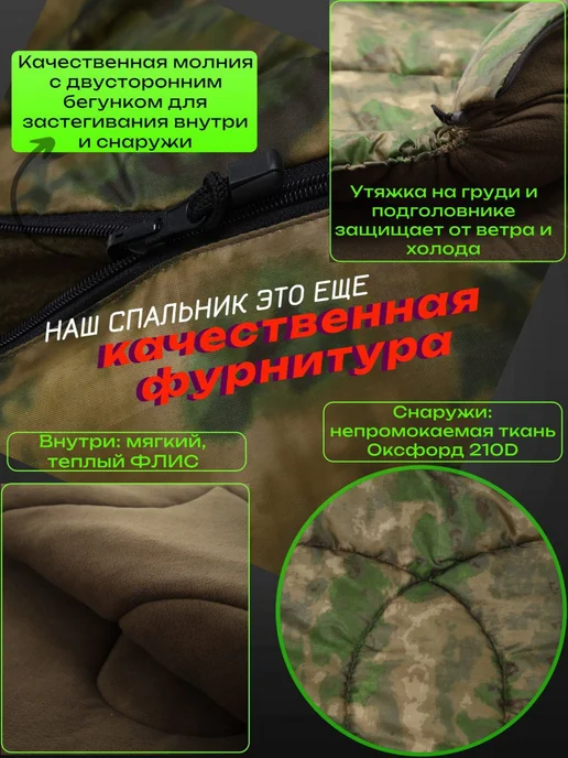 Борей Спальный мешок туристический для похода отдыха до -30С, серый, фото 3