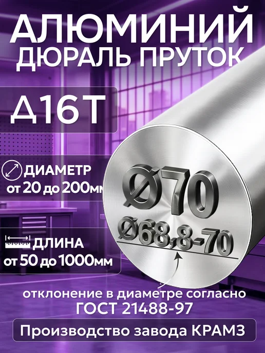 Пруток алюминиевый, дюраль Д16Т диаметр 75 мм, вариант