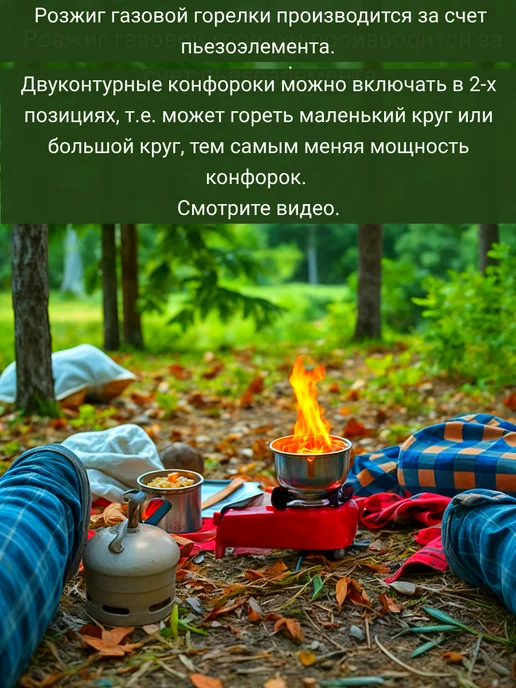 Плита газовая инфракрасная, мощная туристическая, черный, фото 3