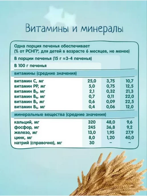 ФрутоНяня Печенье пшеничное, 120 г, 3 уп, 120 г, фото 5
