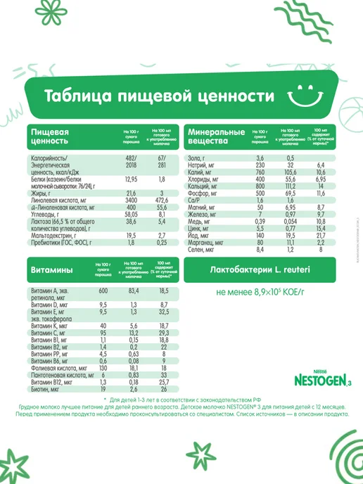 NESTOGEN Смесь детская для вскармливания с 12 мес 2 шт по 600 г, 2 шт, 900 г, фото 6