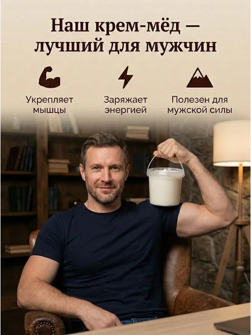 Мед натуральный с Кедровым орехом, Крем мёд-суфле, вариант, фото 8
