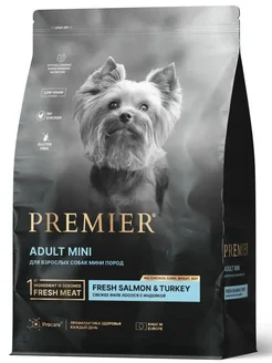 Salmon & Turkey Dog корм мини собак лосось индейка 1кг PREMIER
