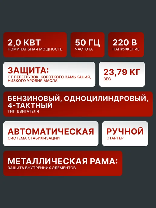 Электрогенератор бензиновый 2 кВт DY2500L — фото 2