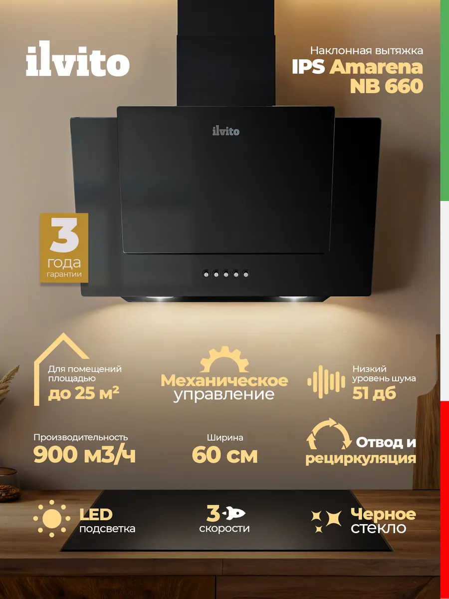 Вытяжка для кухни наклонная IPS Amarena NB 660