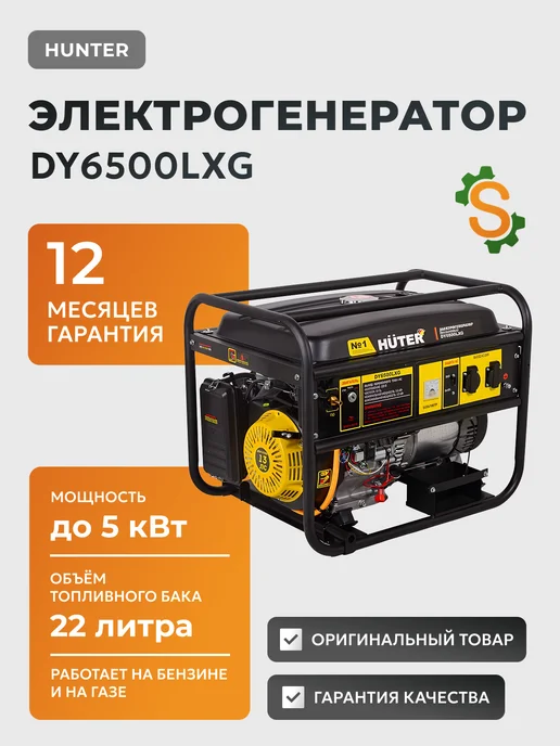Генератор на газу и бензине для дома DY6500LXG
