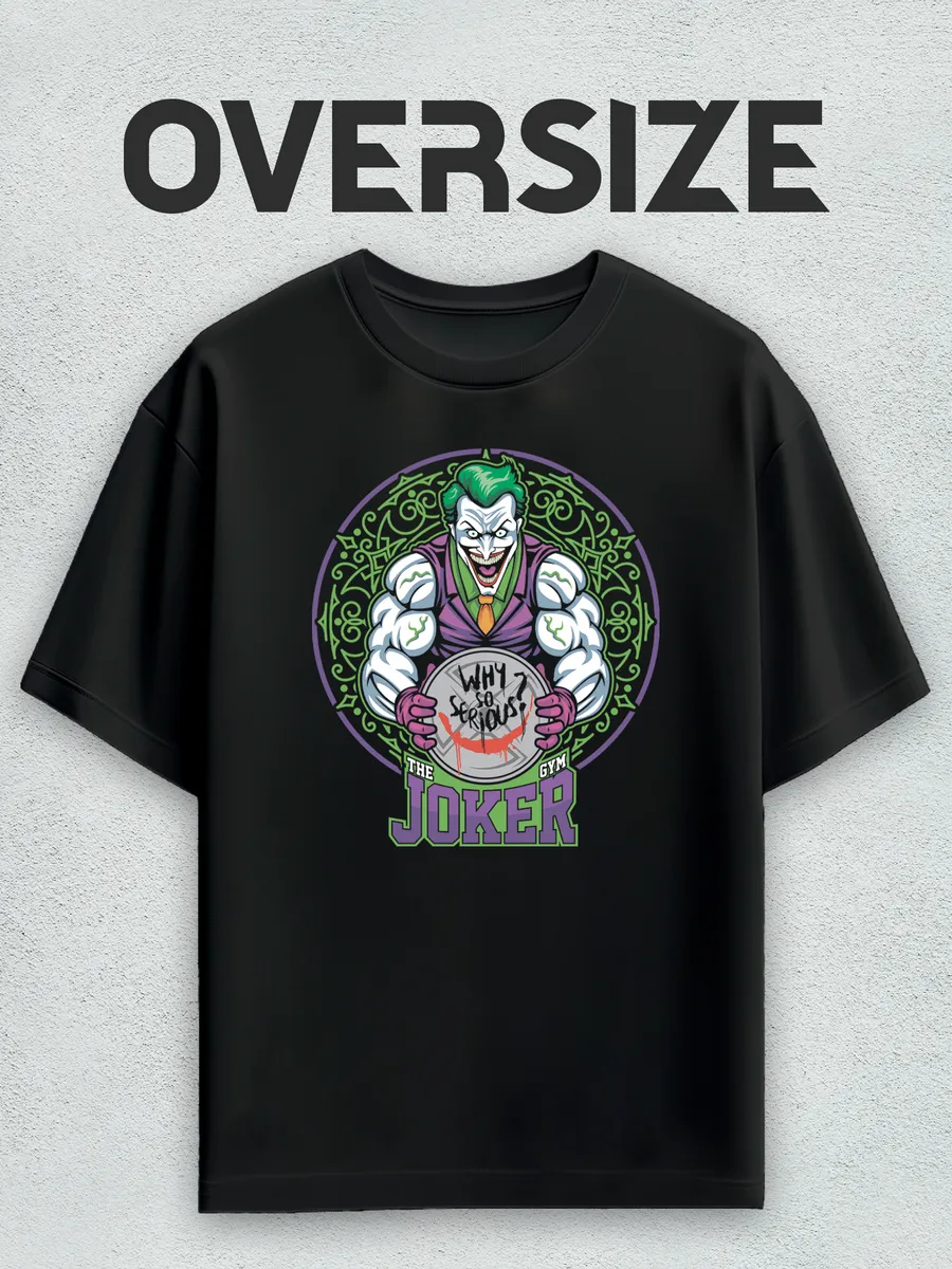 Футболка оверсайз с принтом Джокер для спортзала