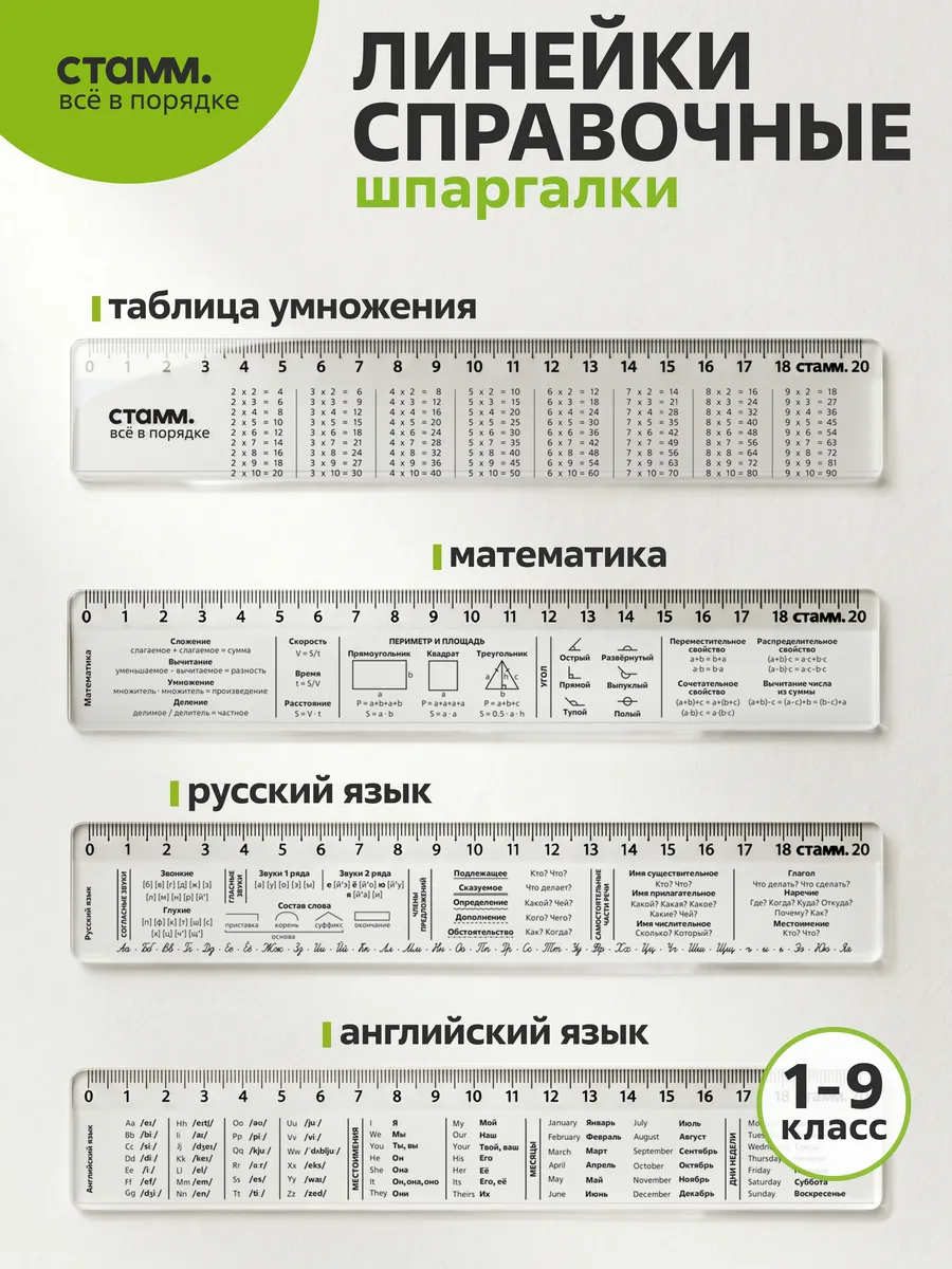 Справочные линейки шпаргалки