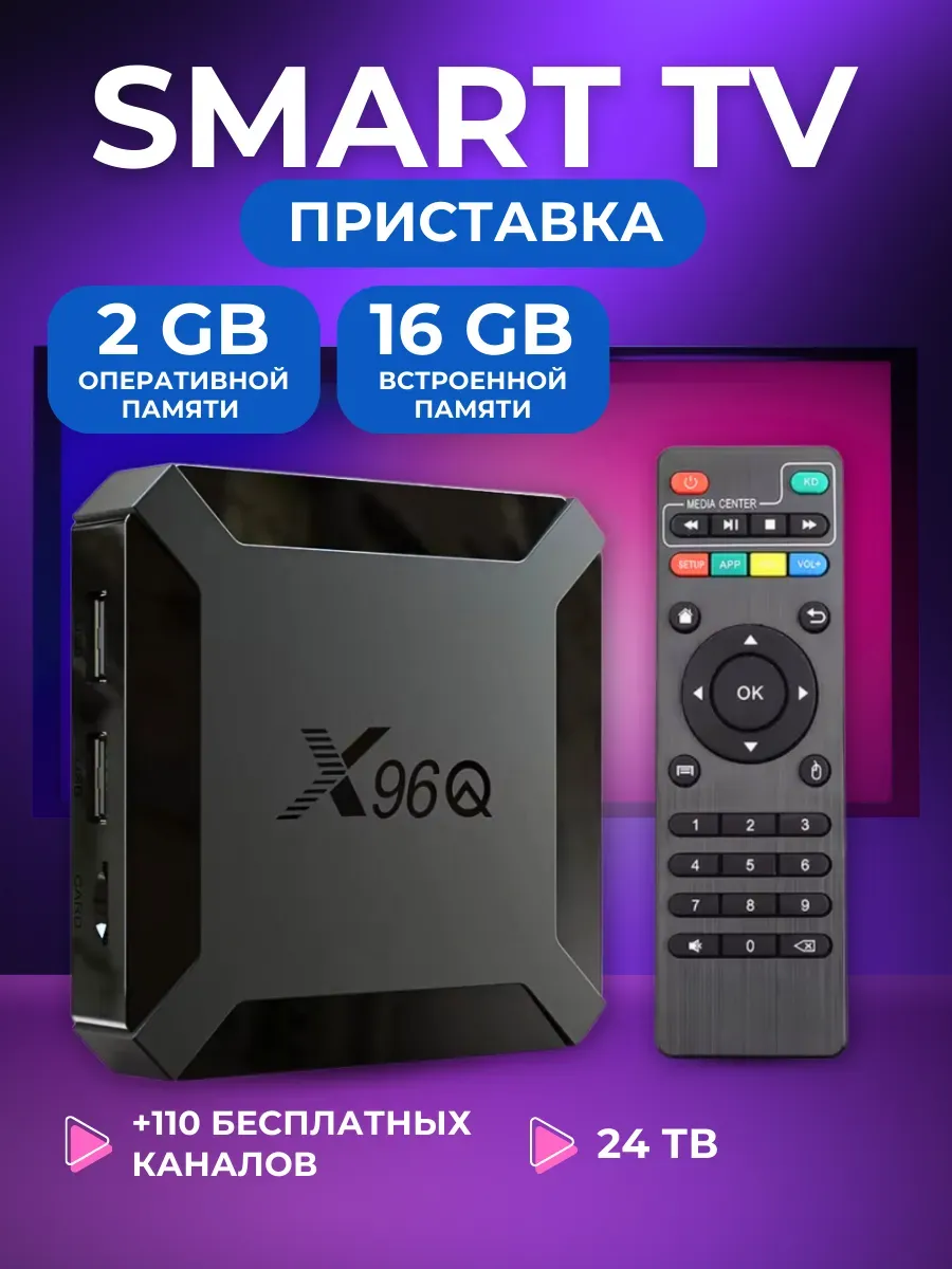 Smart TV приставка для телевизора 2/16 ГБ