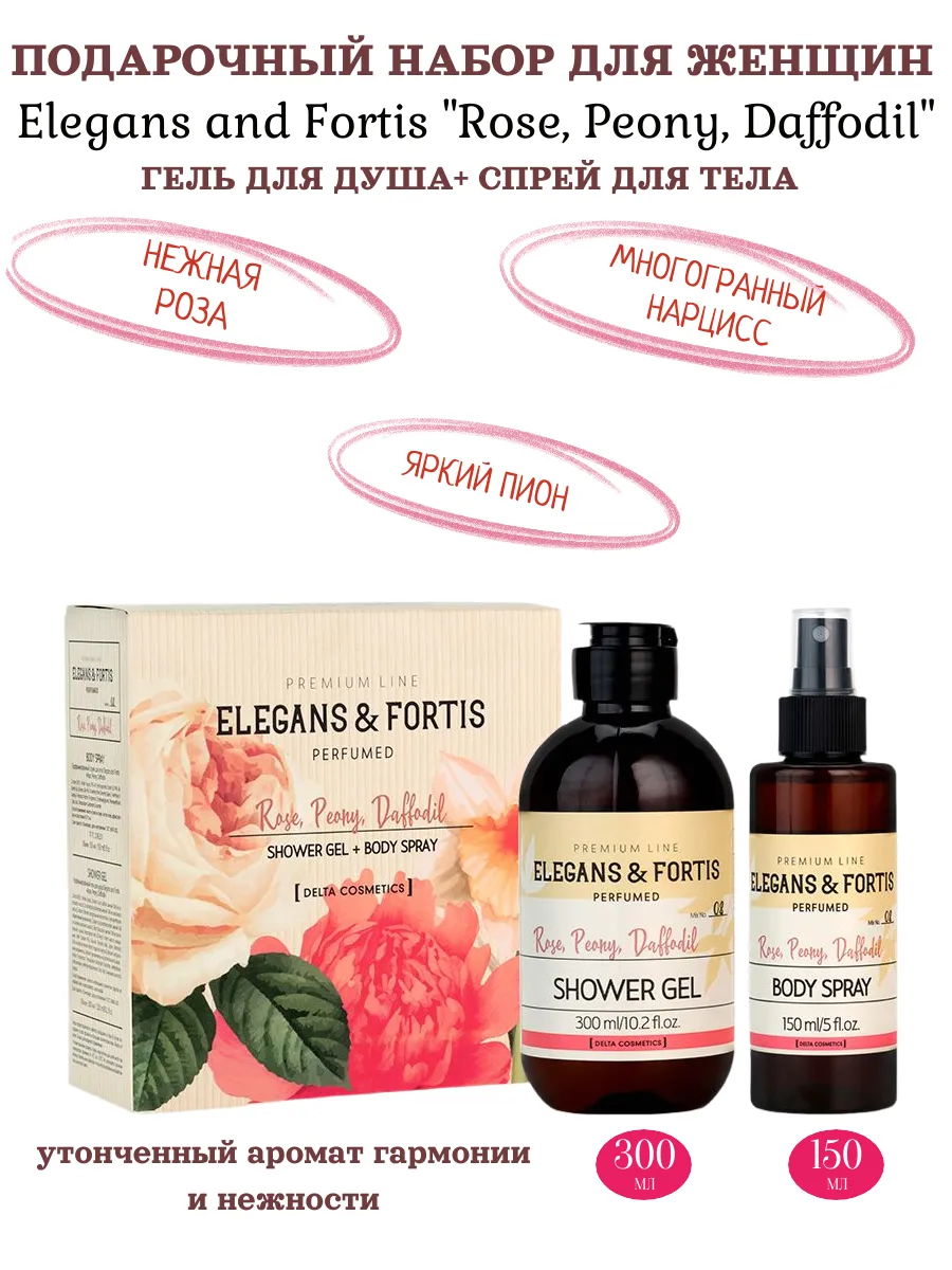 Косметический набор Elegans and Fortis"Rose,Peony,Daffodil"