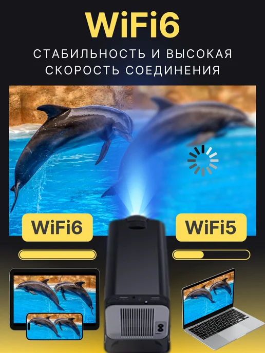 TSOY Проектор для фильмов Android Wi-Fi, черный, фото 4