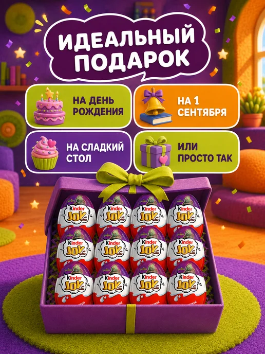 Kinder Joy шоколадные яйца Финник 24 шт, 24 шт, фото 3