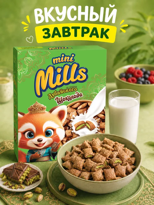 Mini Mills Сухой завтрак подушечки с дубайским шоколадом 200 г, 200 г, фото 2