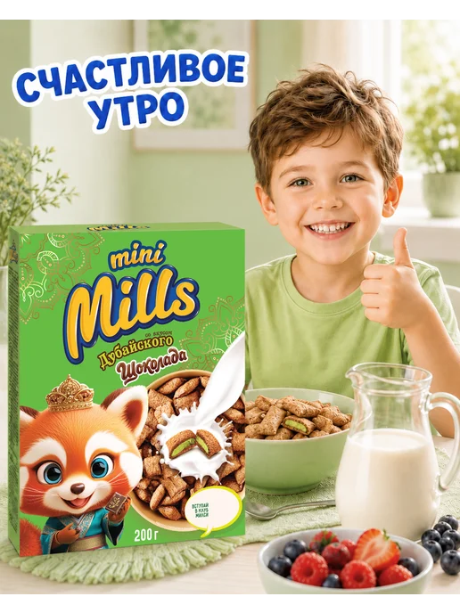 Mini Mills Сухой завтрак подушечки с дубайским шоколадом 200 г, 200 г, фото 3