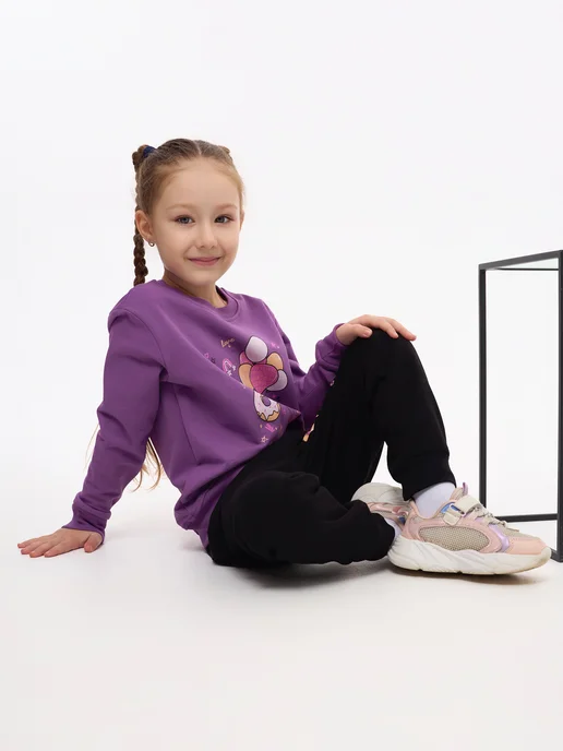 UTEX.KIDS Костюм двойка с 3 до 7 лет с печатью воздушные шарики, фиолетовый, фото 2