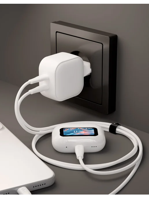 VLP Зарядка компактная G-Charge 45Вт USB-C+USB-C, PD, QC, белый, 45 Вт, фото 2