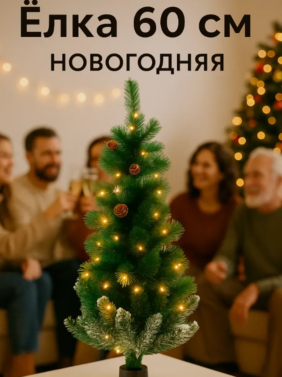 Сосна искусственная новогодняя, 60 см