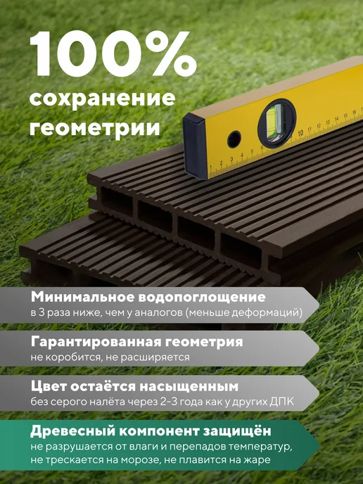Мебель ДПК Террасная доска из ДПК пластиковая, 1.5 метра, 5 шт, Венге, 2 м, 5 шт, фото 5