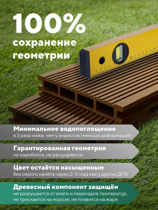 Мебель ДПК Доска террасная ДПК, 1.5 метра, 5 шт, Коричневый, 2 м, 5 шт, коричневый, фото 5